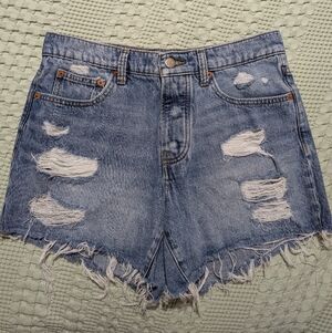 Lucky Brand Light Blue Ripped Jean Shorts